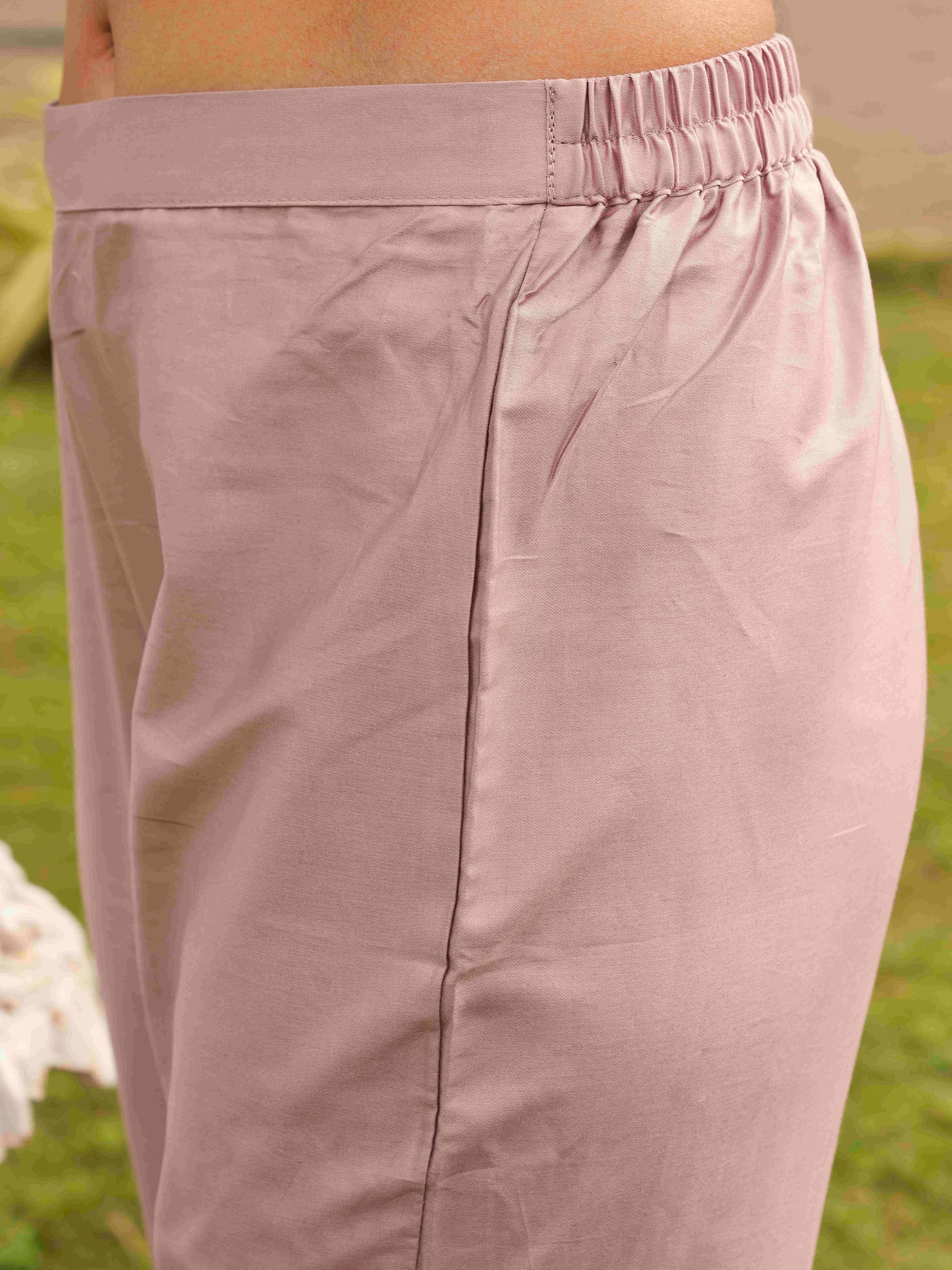 Floral Embroidered Pure Cotton Kurta With Trousers & Dupatta